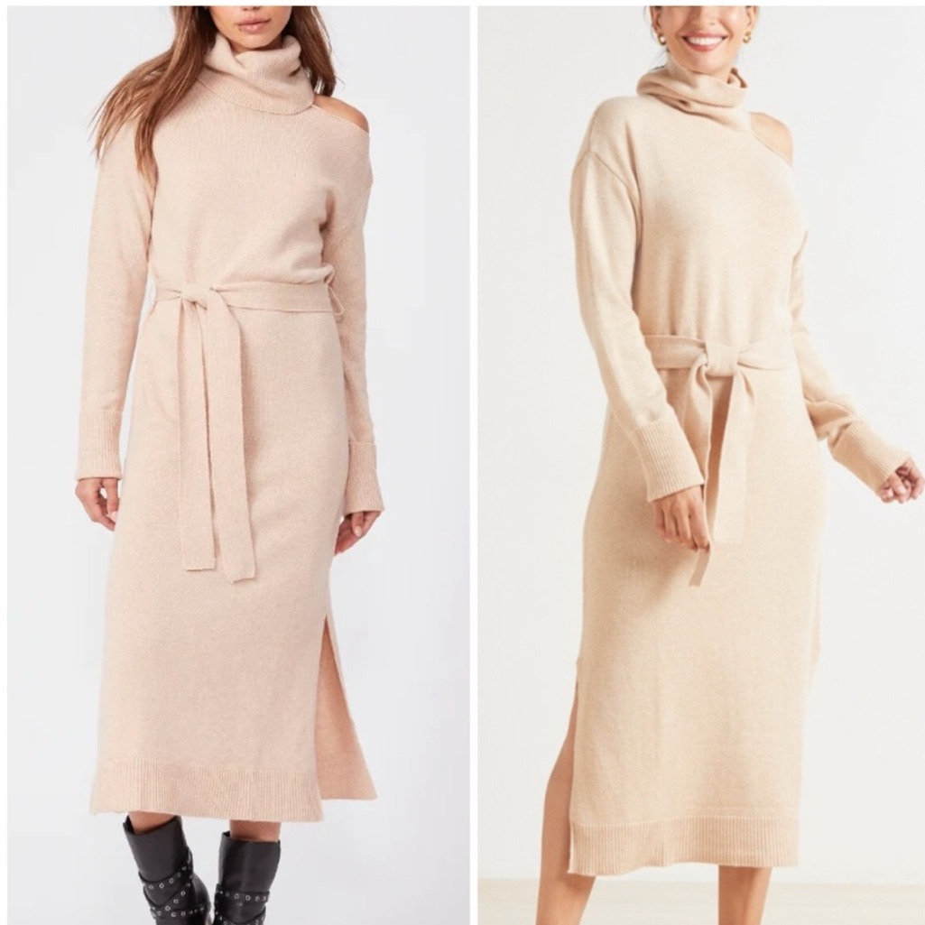 Paige Raundi Wool Blend Cold Shoulder Maxi Dress S